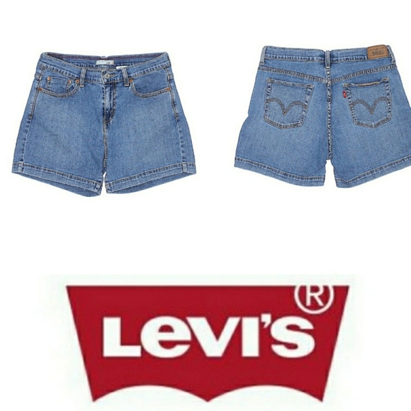 Levi's Jean Shorts Women's Size 10 Medium Wash Mid Rise EUC - Picture 4 of 4